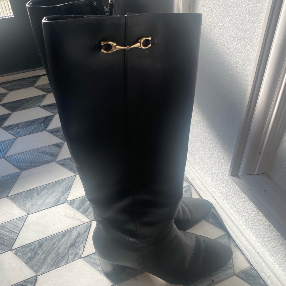 Coach Leather Black Boots